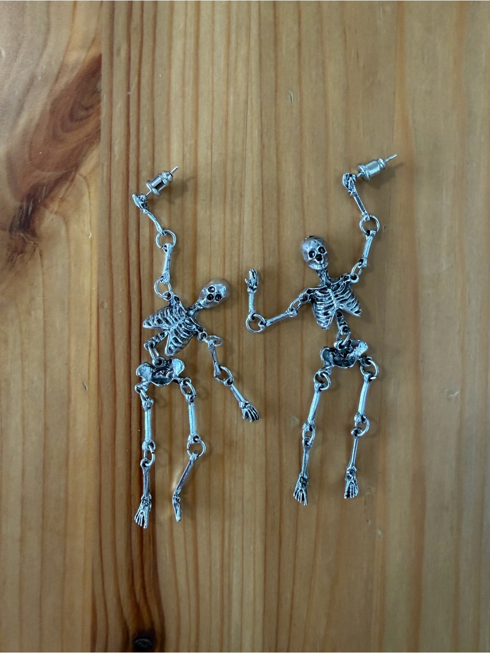 Silver Skeleton Dangle Earrings - Women Jewelry